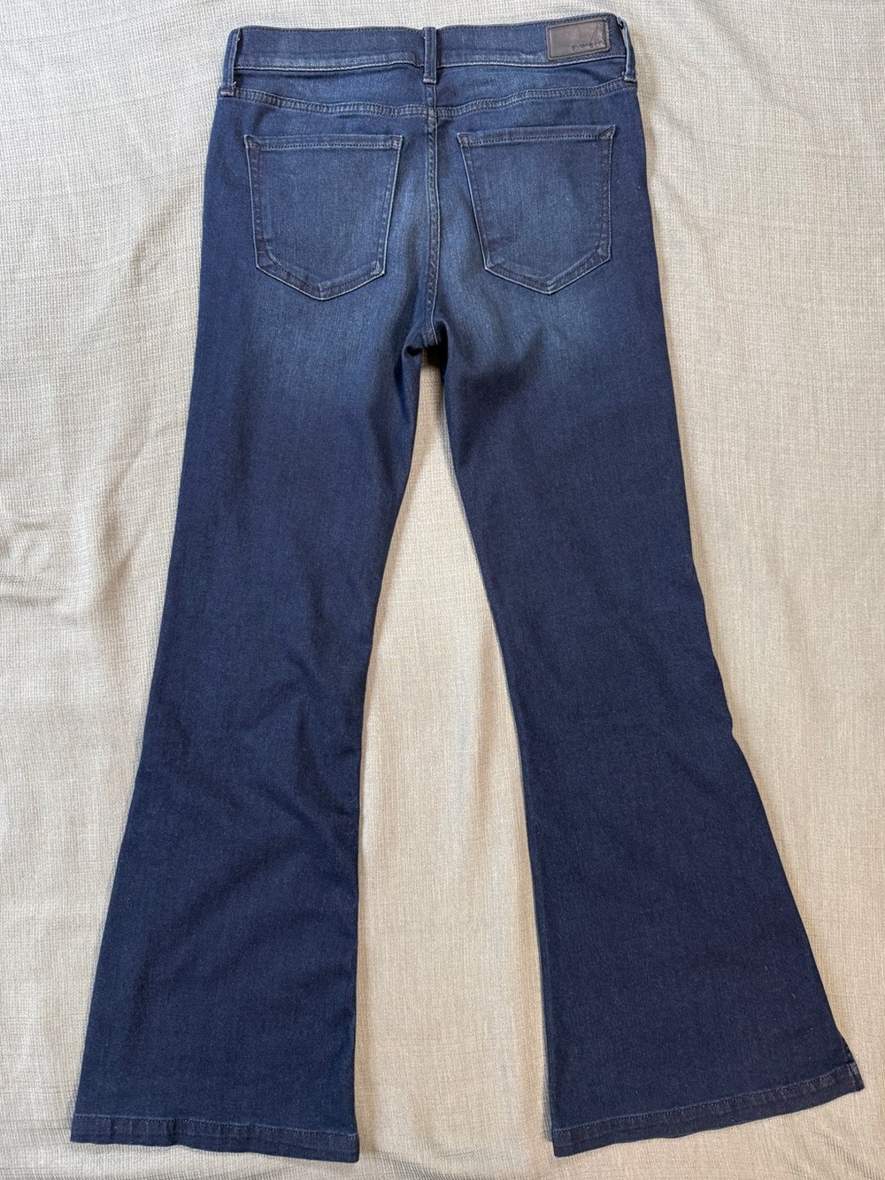 Express Super Soft Stretch+ Bell Flare Dark Wash Blue Women's Jeans - Picture 3 of 10